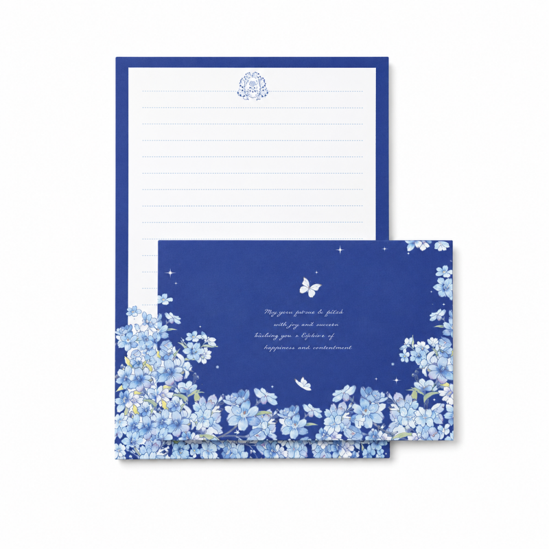 Blue Dream Floral Letter Writing Set
