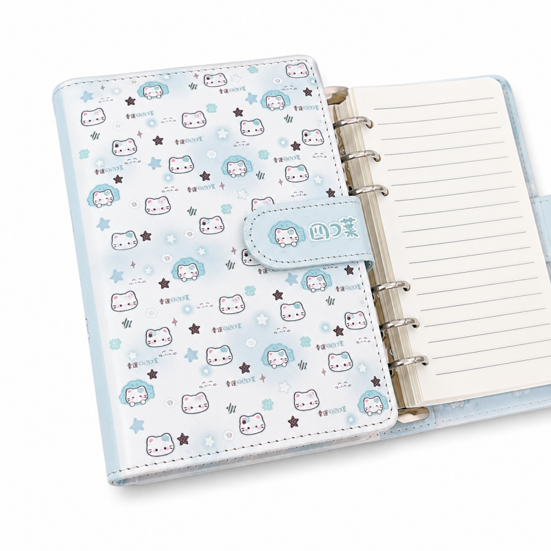 Cat Blue Magnetic Binder Notebook