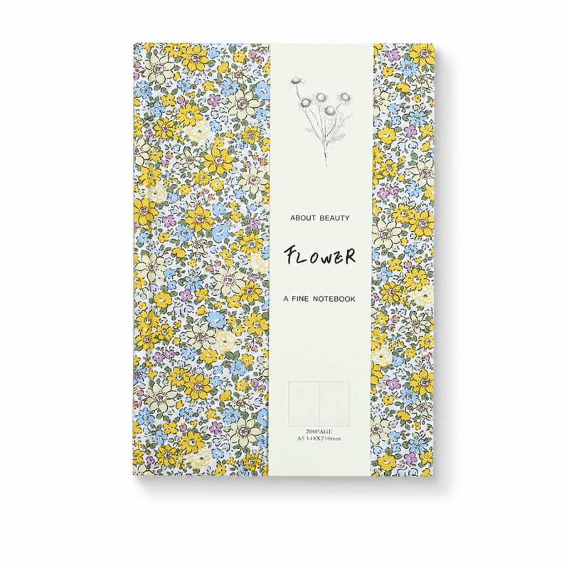 A5 Floral Fabric Cover Lined Journal Notebook
