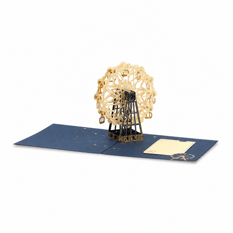 Golden Ferris Wheel Pop Up Card
