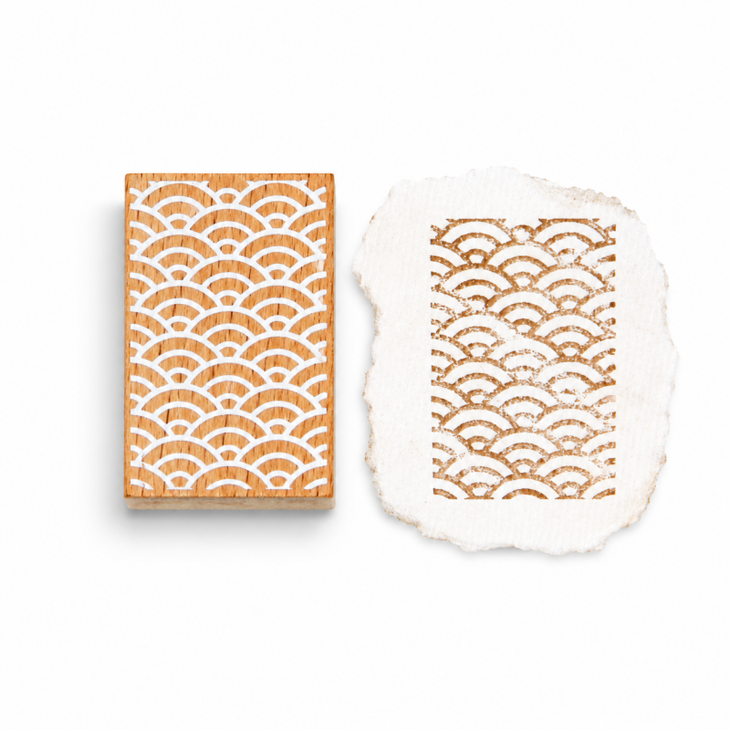 Vintage Series Beechwood Rubber Pattern Stamps