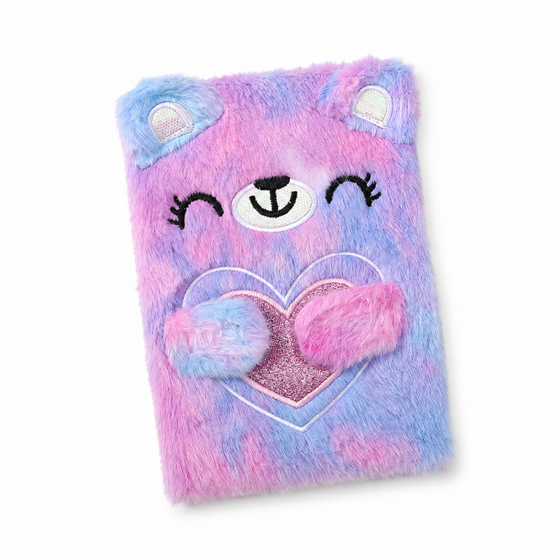 Owl Plush Lock Journal Notebook