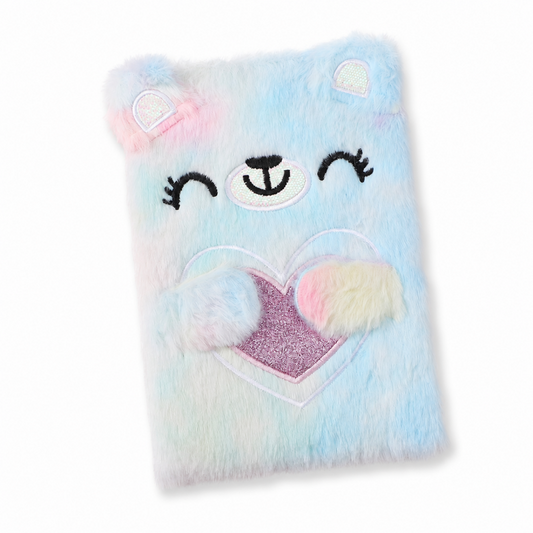 Owl Plush Lock Journal Notebook