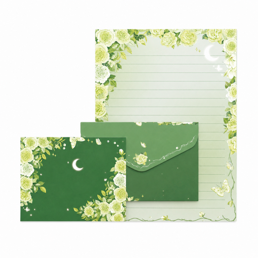 Spring Green Floral Letter Writing Set