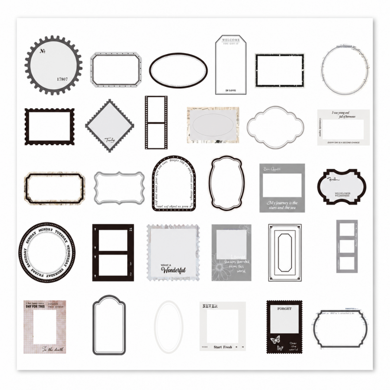 Vintage Frame PET Stickers