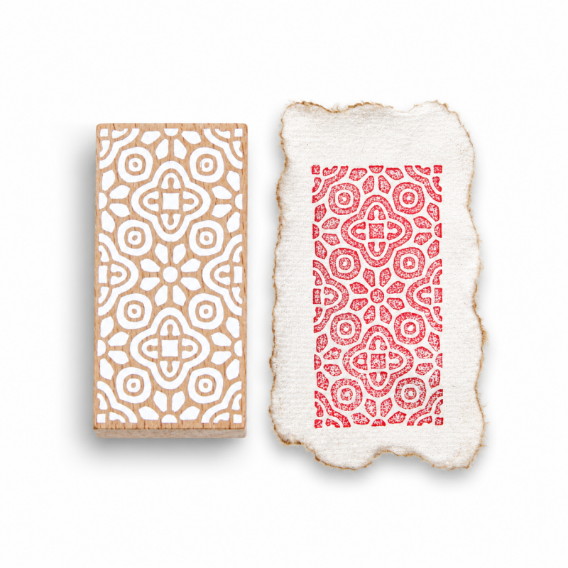 Vintage Series Beechwood Rubber Pattern Stamps
