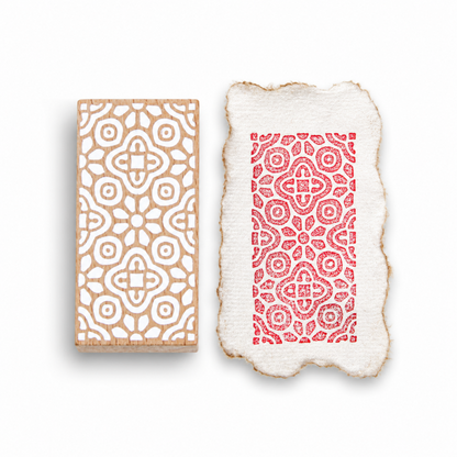 Vintage Series Beechwood Rubber Pattern Stamps