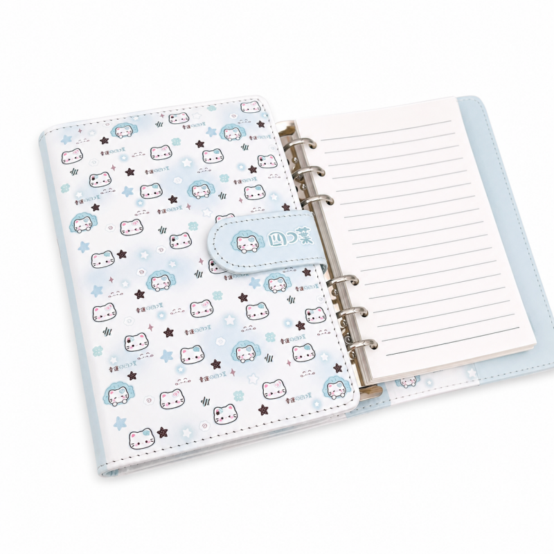 Cat Blue Magnetic Binder Notebook