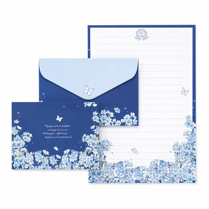 Blue Dream Floral Letter Writing Set