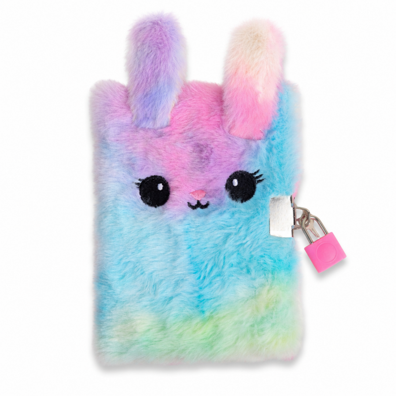 Tie Dye Plush Lock Notebook