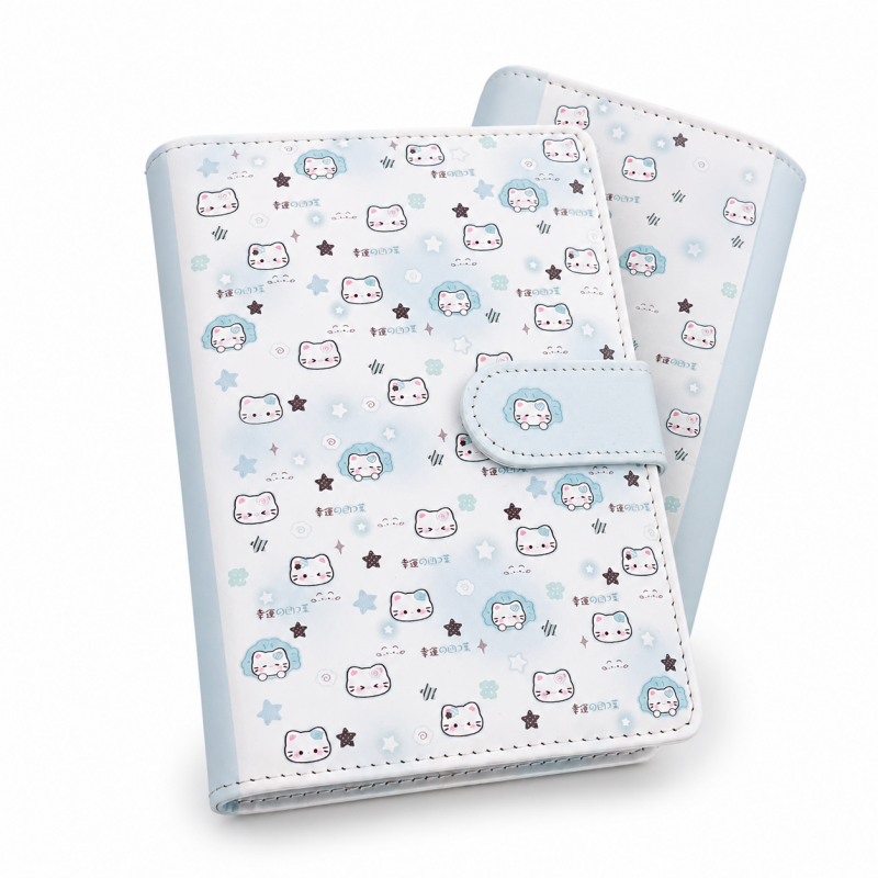 Cat Blue Magnetic Binder Notebook
