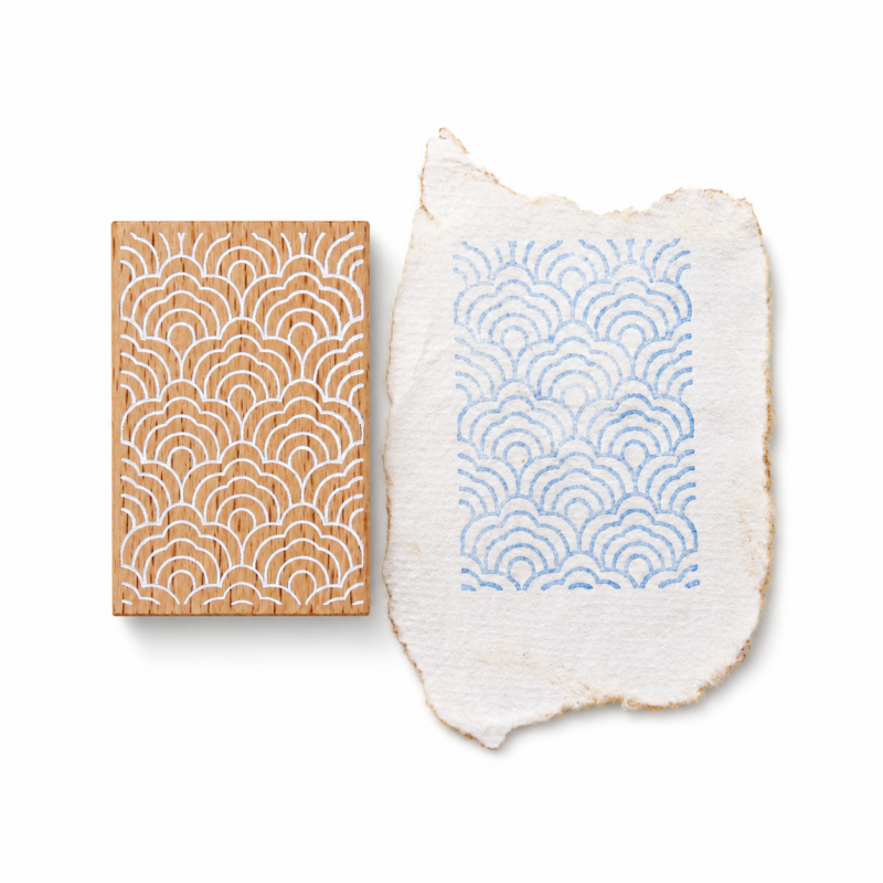 Vintage Series Beechwood Rubber Pattern Stamps