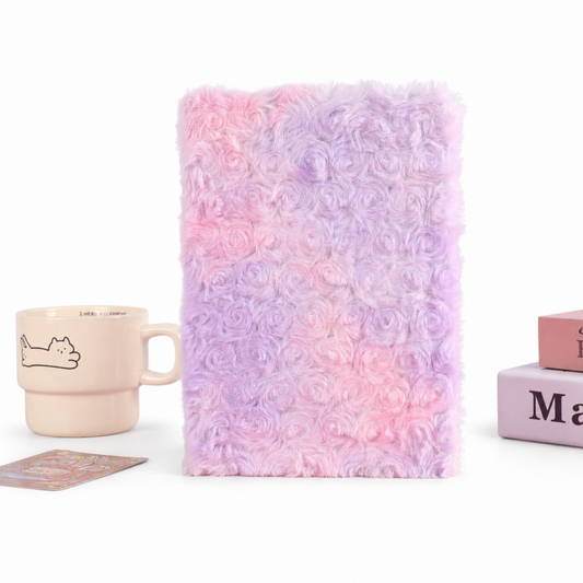Pastel Tie Dye Plush Journal Notebook