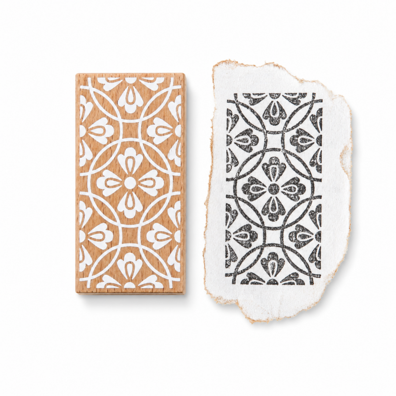 Vintage Series Beechwood Rubber Pattern Stamps