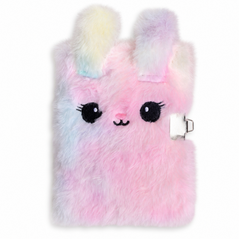 Tie Dye Plush Lock Notebook