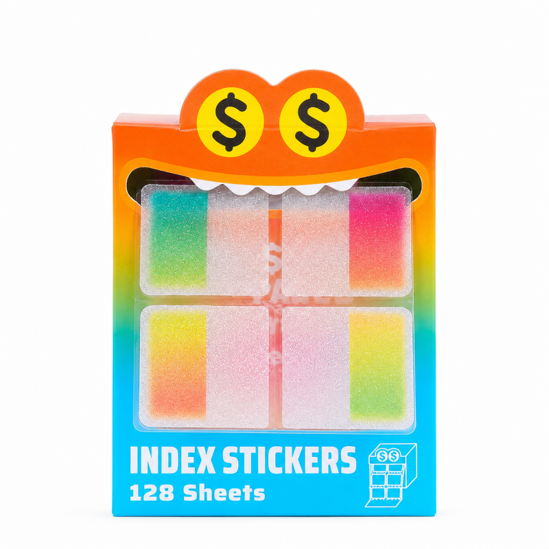 Pull Out Rainbow Index Sticker Box