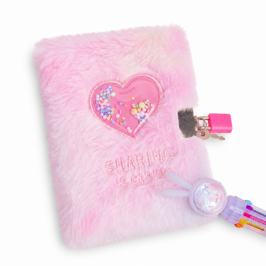 Tie Dye Plush Lock Notebook