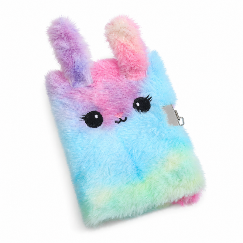 Tie Dye Plush Lock Notebook
