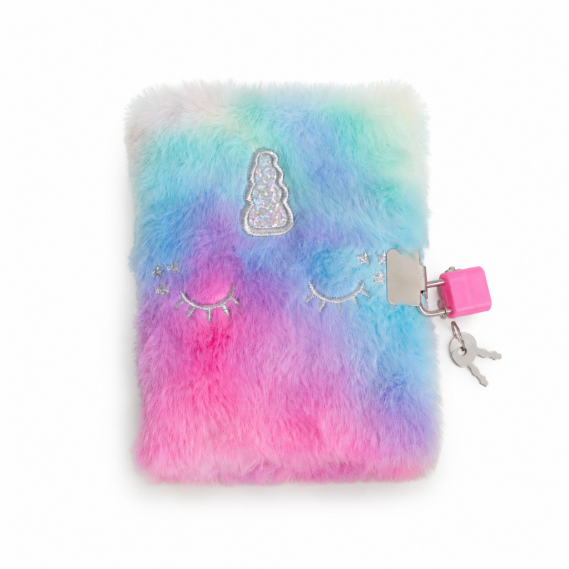 Tie Dye Plush Lock Notebook
