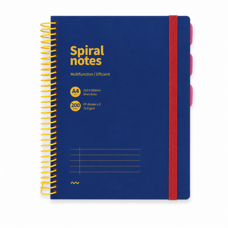 A4 Colorful Large Coil Spiral Notebook
