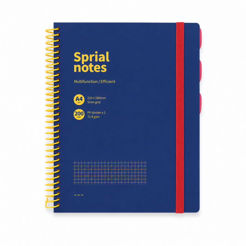 A4 Colorful Large Coil Spiral Notebook