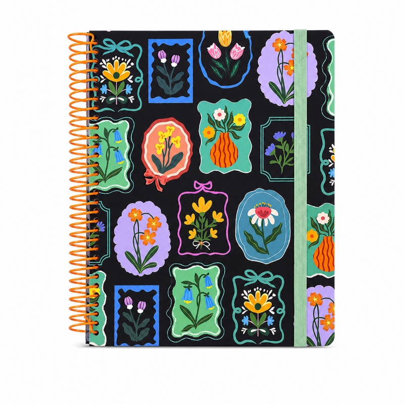 Floral Illustration A4 Spiral Notebook