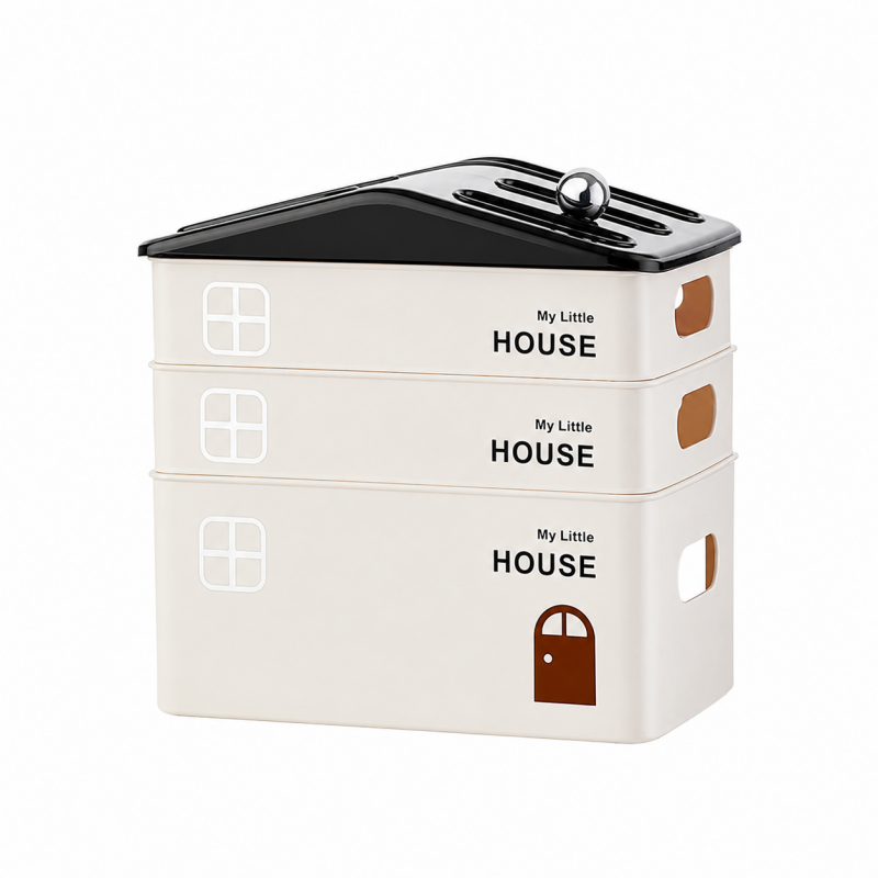 Multi-Layer House Shape Storage Box
