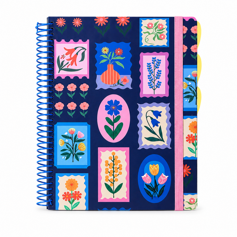 Floral Illustration A4 Spiral Notebook