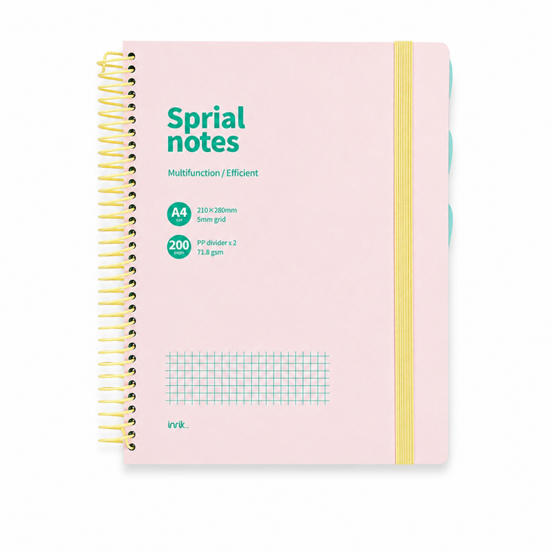 A4 Colorful Large Coil Spiral Notebook