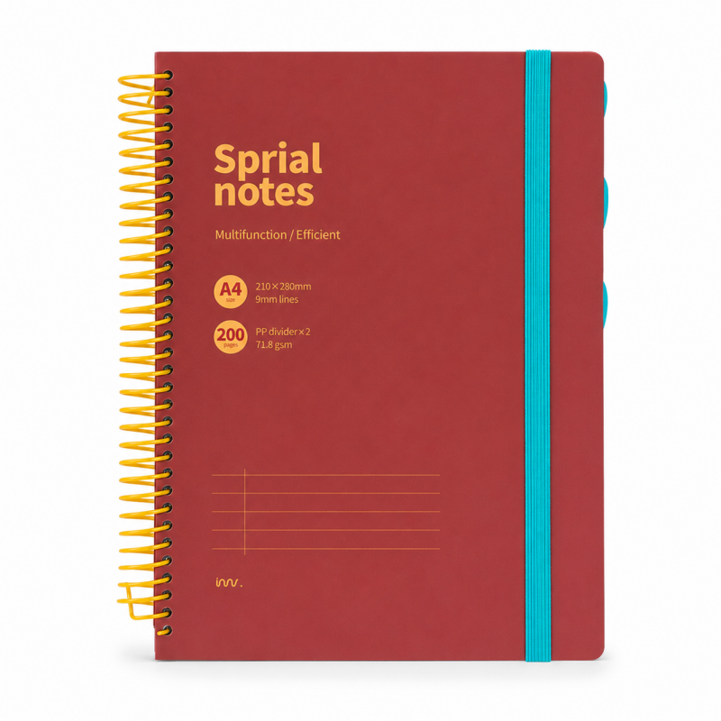 A4 Colorful Large Coil Spiral Notebook
